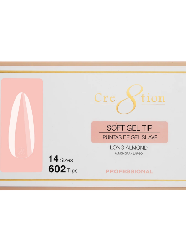 Cre8tion Soft Tips- LONG ALMOND - 14 sizes, 602 pcs.
