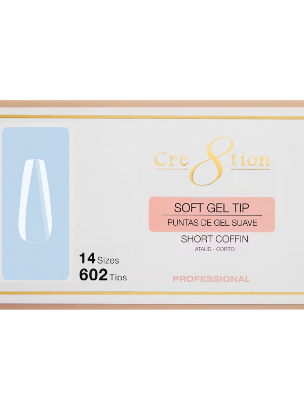 Cre8tion Soft Tips- SHORT COFFIN - 14 sizes, 602 pcs.