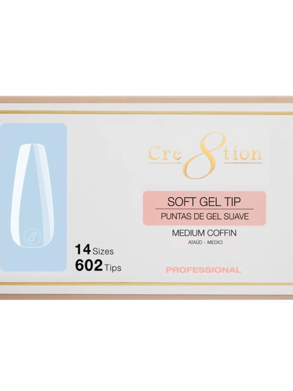 Cre8tion Soft Tips- MEDIUM COFFIN - 14 sizes, 602 pcs.