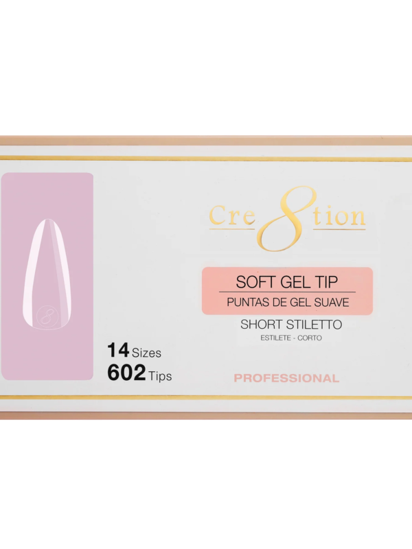 Cre8tion Soft Tips- SHORT STILETTO - 14 sizes, 602 pcs.