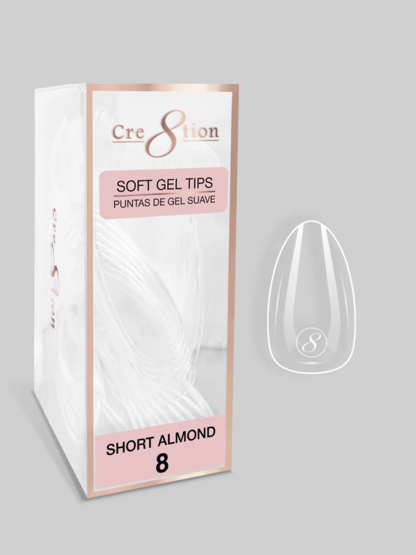 Cre8tion Soft Tips Refill- SHORT ALMOND 100 pcs. #8