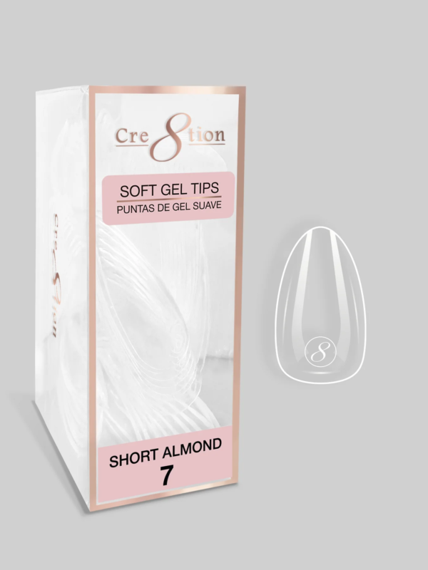 Cre8tion Soft Tips Refill- SHORT ALMOND 100 pcs. #7