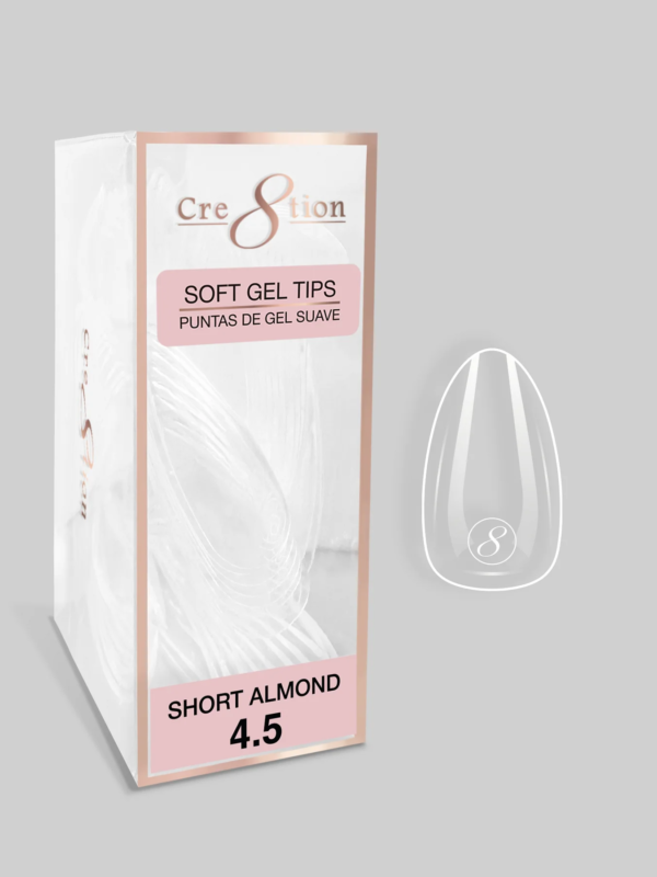 Cre8tion Soft Tips Refill- SHORT ALMOND 100 pcs. #4.5