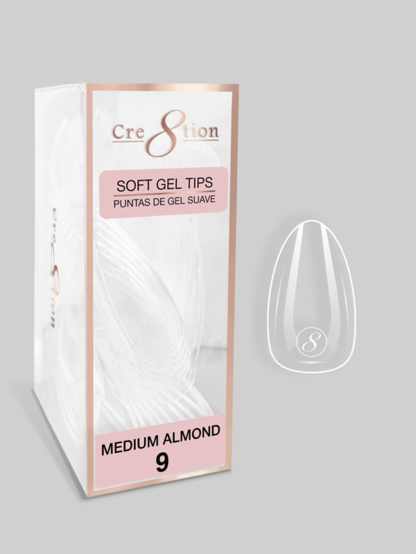 Cre8tion Soft Tips Refill- MEDIUM ALMOND 100 pcs. #9
