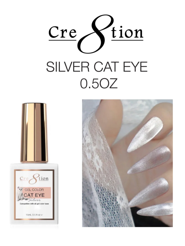 Cre8tion Gel - Silver Cat Eye Soak Off Gel 0.5oz