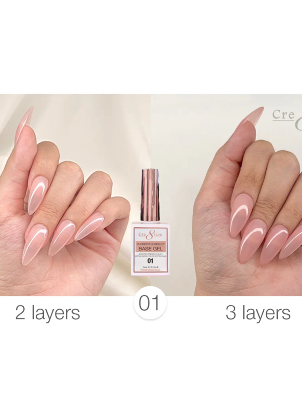 Cre8tion Gel Collection - Rubber/Flexibility Base Gel 0.5oz #01