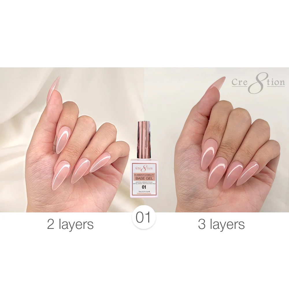 Cre8tion Gel Collection - Rubber/Flexibility Base Gel 0.5oz #01